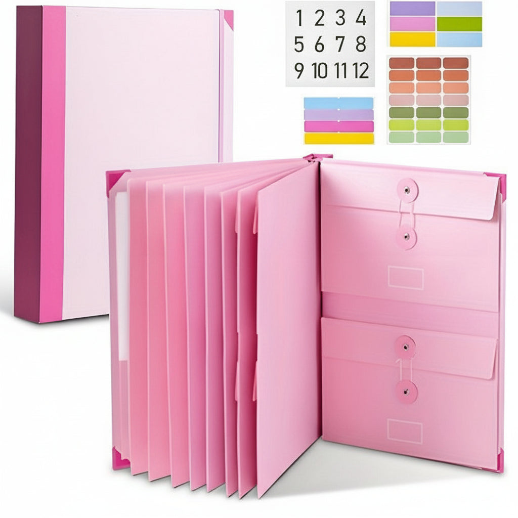 Pink Document Binder Organizer