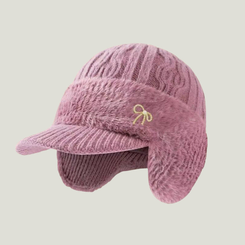Cozy Crest Knit Trapper Hat with Ear Flaps - Warm Winter Hat with Ear & Neck Coverage, 7 Colors, Unisex Cold Weather