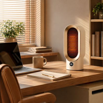 Cozy Crest Portable Electric Space Heater - Compact Personal Heater for Desk, Bedroom & Home Office, Fast Warm-Up
