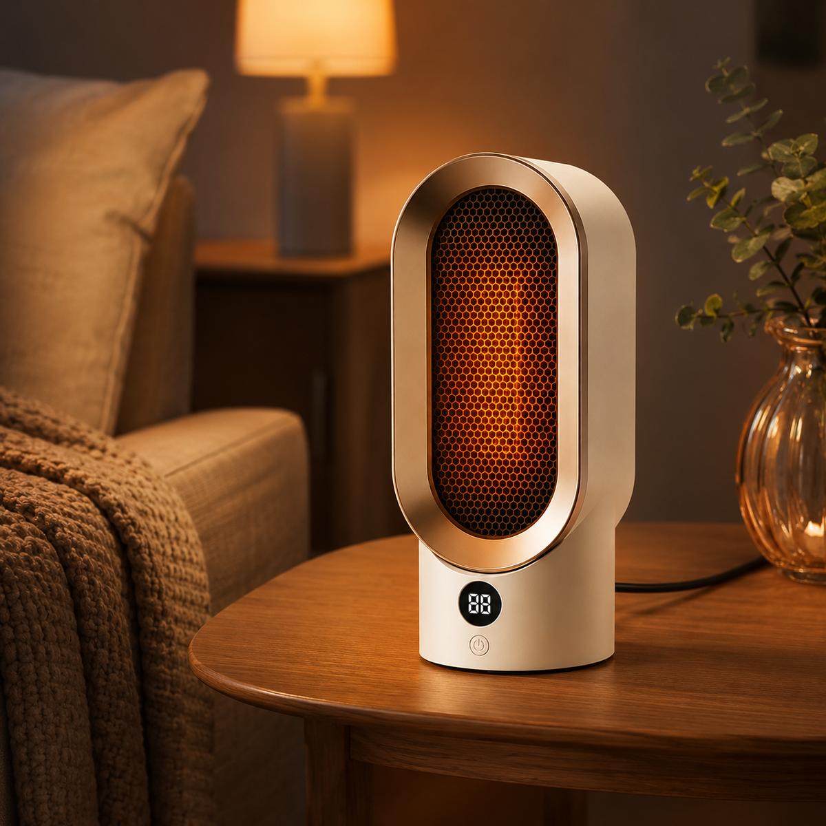 Cozy Crest Portable Electric Space Heater - Compact Personal Heater for Desk, Bedroom & Home Office, Fast Warm-Up