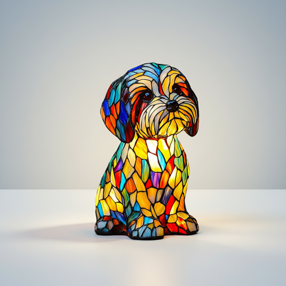 Stained Glass Dog LED Night Light
