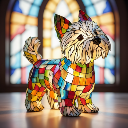 Stained Glass Dog LED Night Light