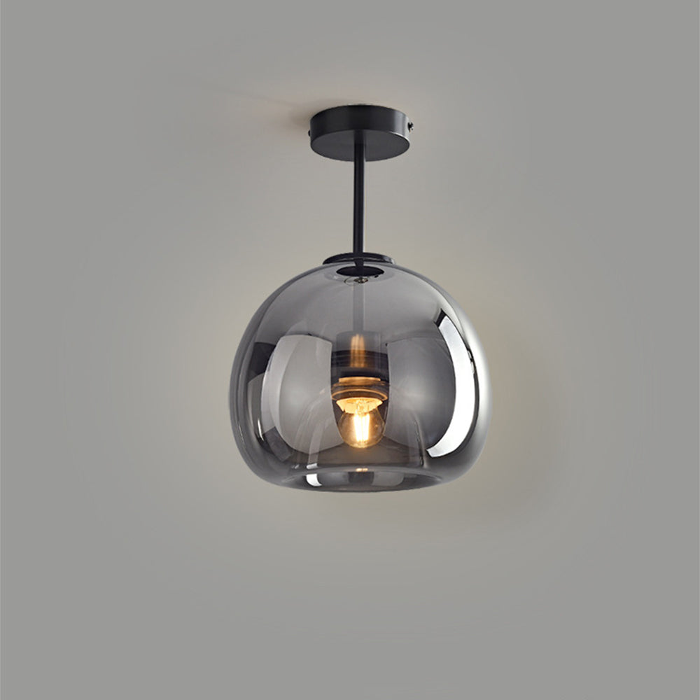 Vintage Amber Bubble Glass Pendant Light