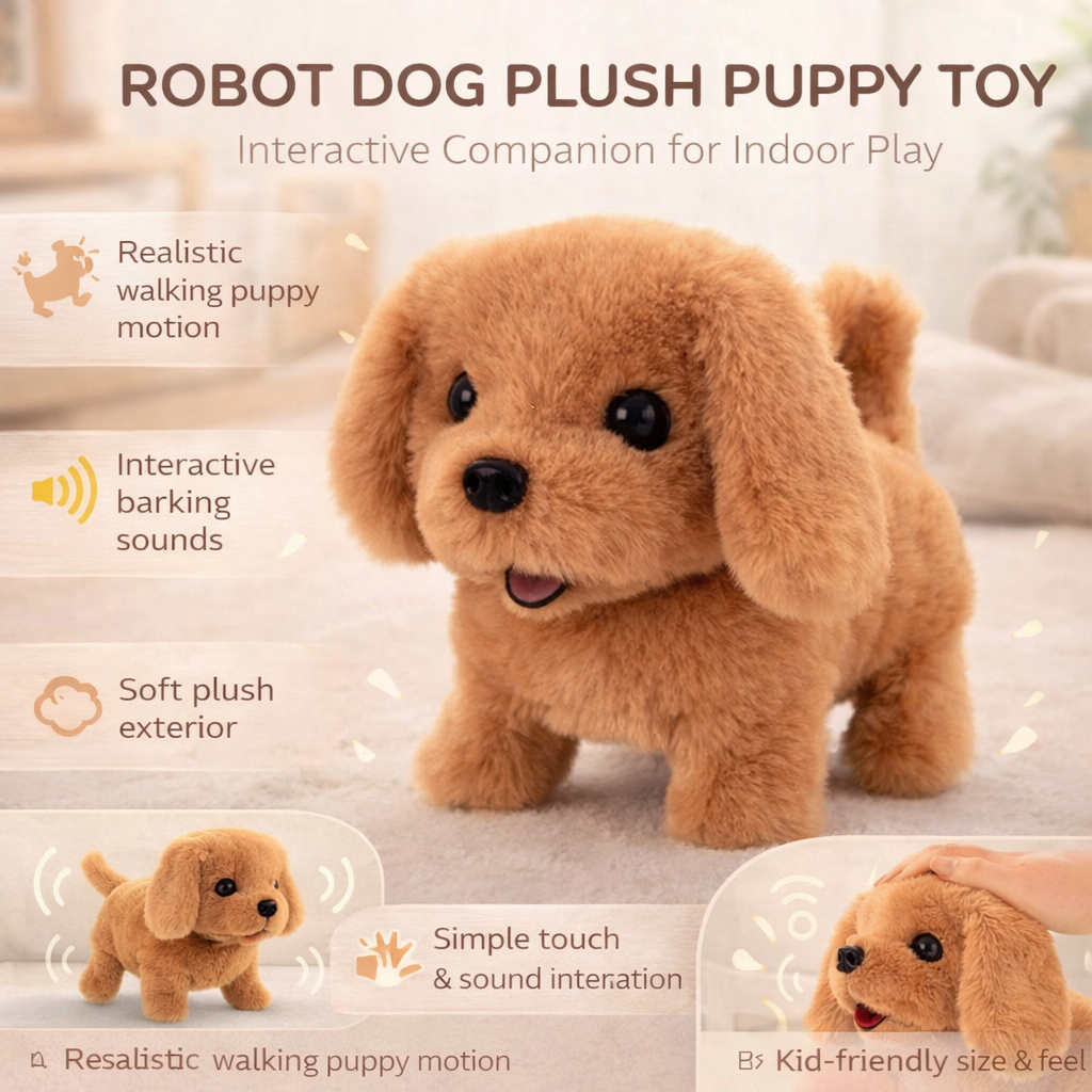 Realistic Walking Robot Plush Puppy