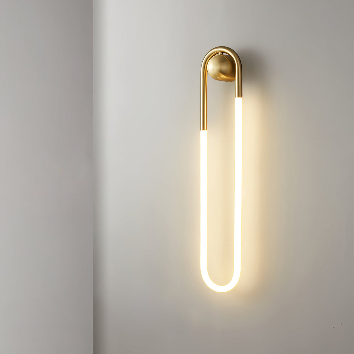 Brass & Black Minimalist LED Wall Light
