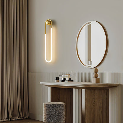 Brass & Black Minimalist LED Wall Light