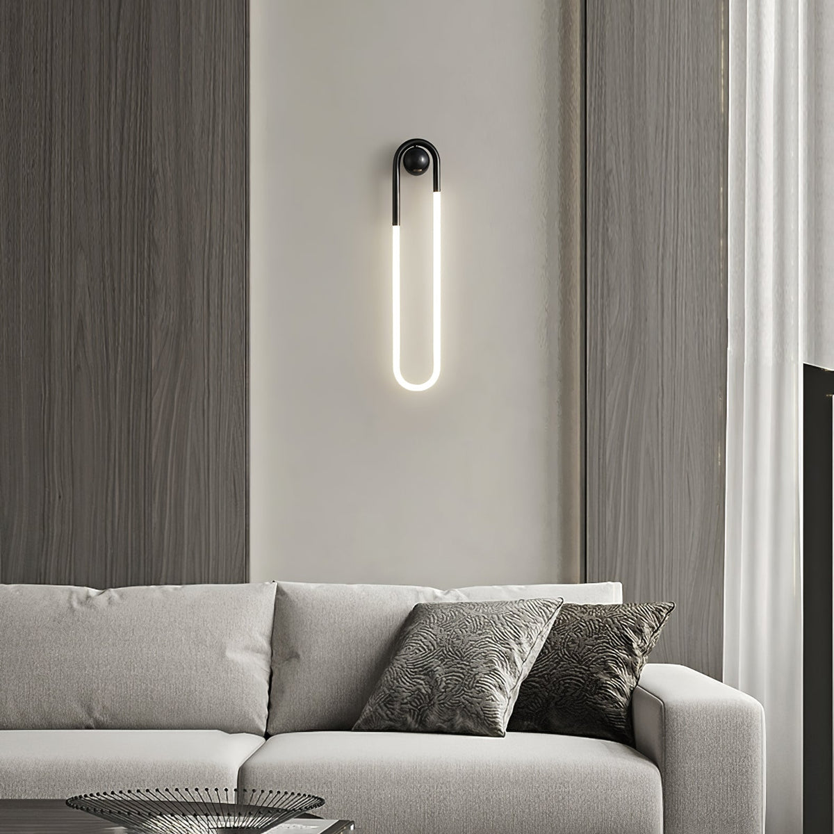 Brass & Black Minimalist LED Wall Light