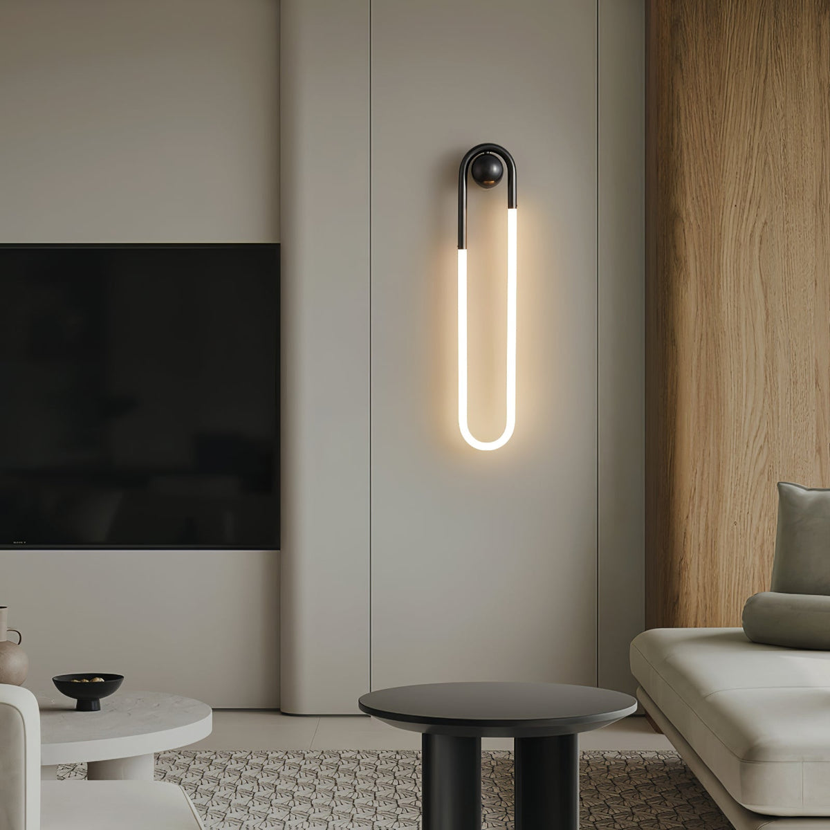 Brass & Black Minimalist LED Wall Light