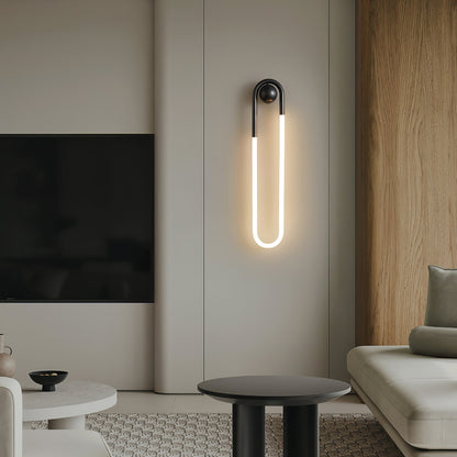 Brass & Black Minimalist LED Wall Light