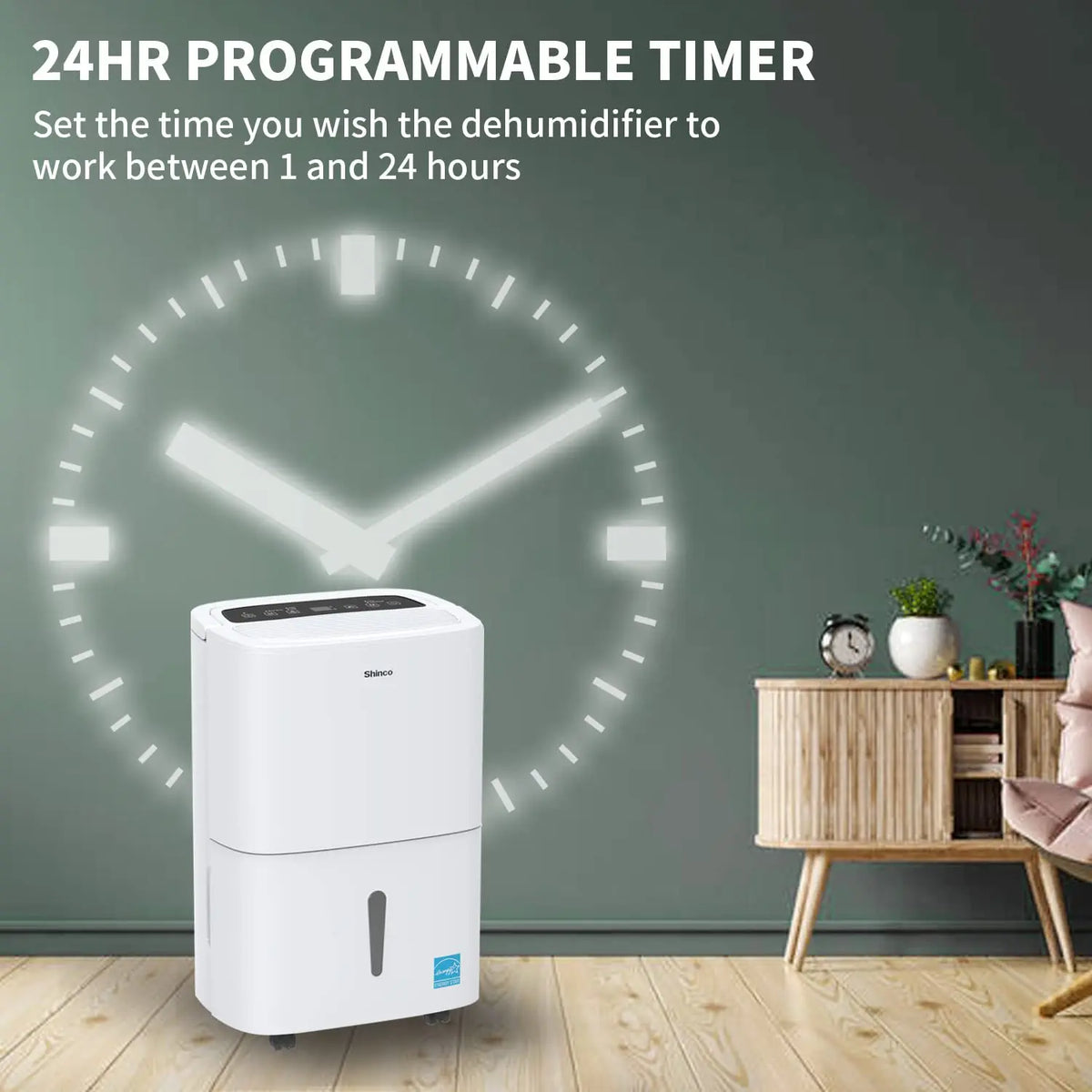 Dehumidifier 1.85 gallon water tank