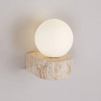 Travertine Japanese-Style LED Wall Sconce