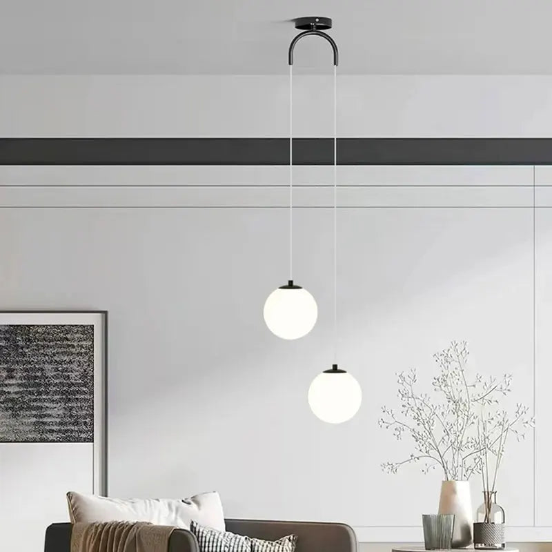 Luna Nordic Glass Globe Pendant Light