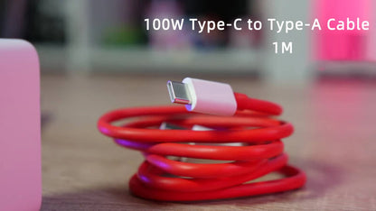 100W SuperVOOC Fast Charger US Charging Plug USB Charger Type C Cable