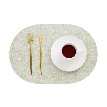 Oval Faux Leather Placemats