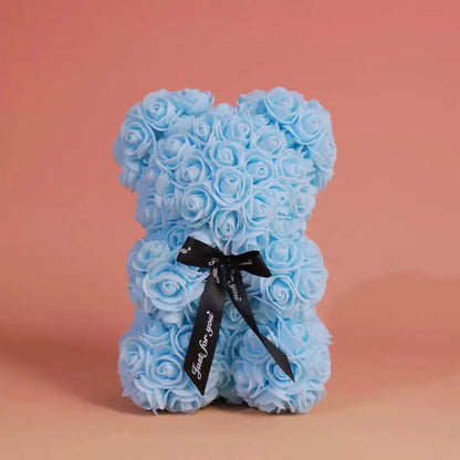 Light Blue foam rose bear