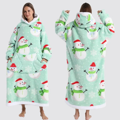 Oversized Wearable Blanket Hoodie, Giant Fleece Hooded Blanket for Adults, 31 Prints, Short and Long, Loungewear