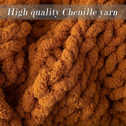 Chunky Knit Chenille Throw Blanket