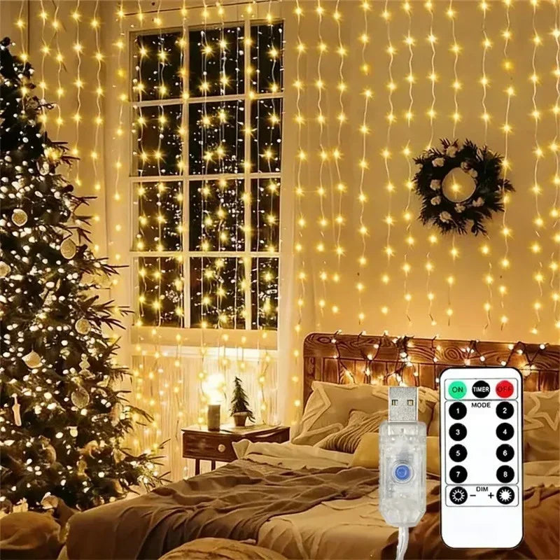 USB curtain fairy string lights
