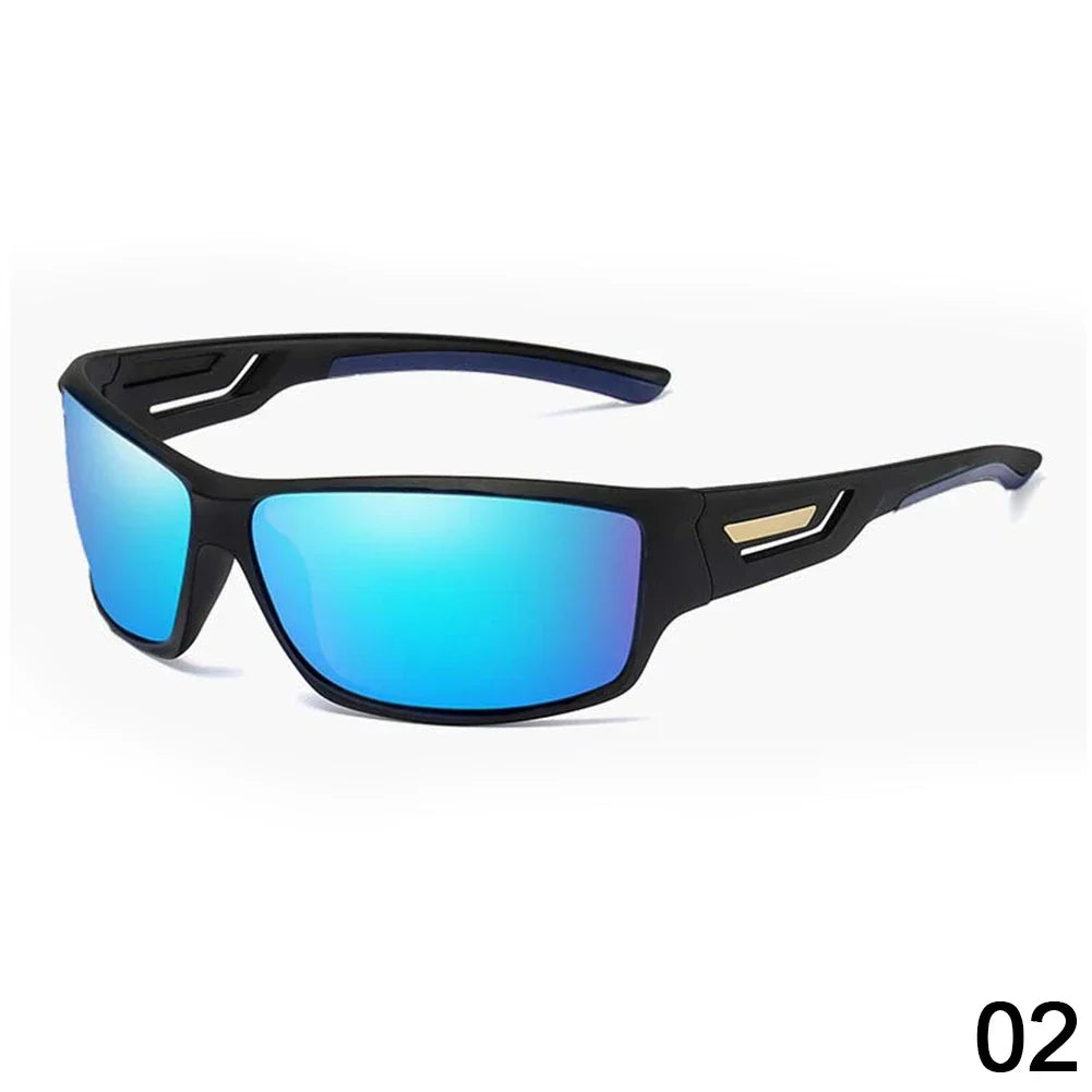 Polarized UV400 sunglasses, blue mirror lens