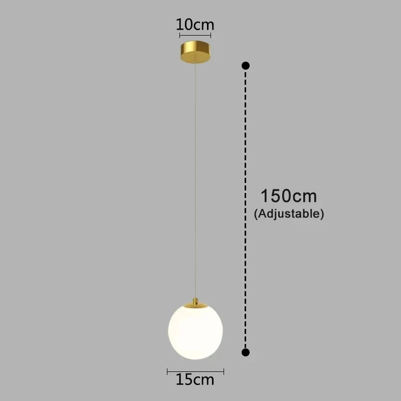 Luna Nordic Glass Globe Pendant Light