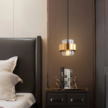 Nordic Brass Cylinder Glass Pendant Light