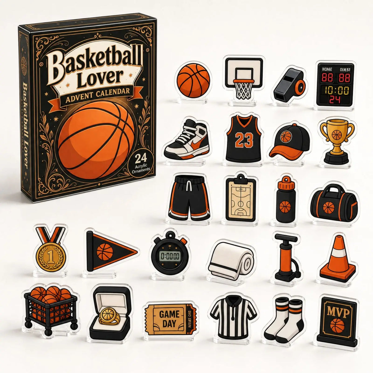 Basketball advent calendar numbered doors