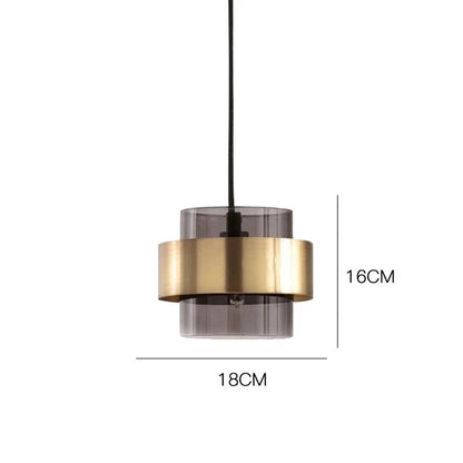 Nordic Brass Cylinder Glass Pendant Light
