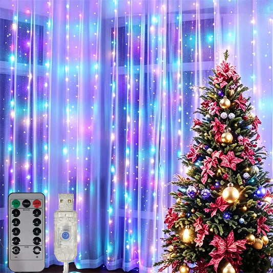 USB curtain fairy string lights