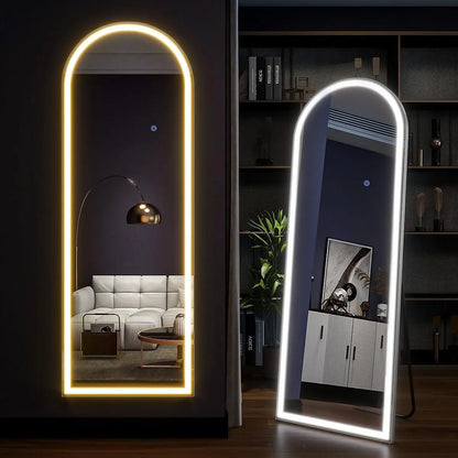 Arched LED Full Length Floor Mirror