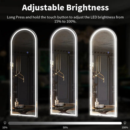 Arched LED Full Length Floor Mirror