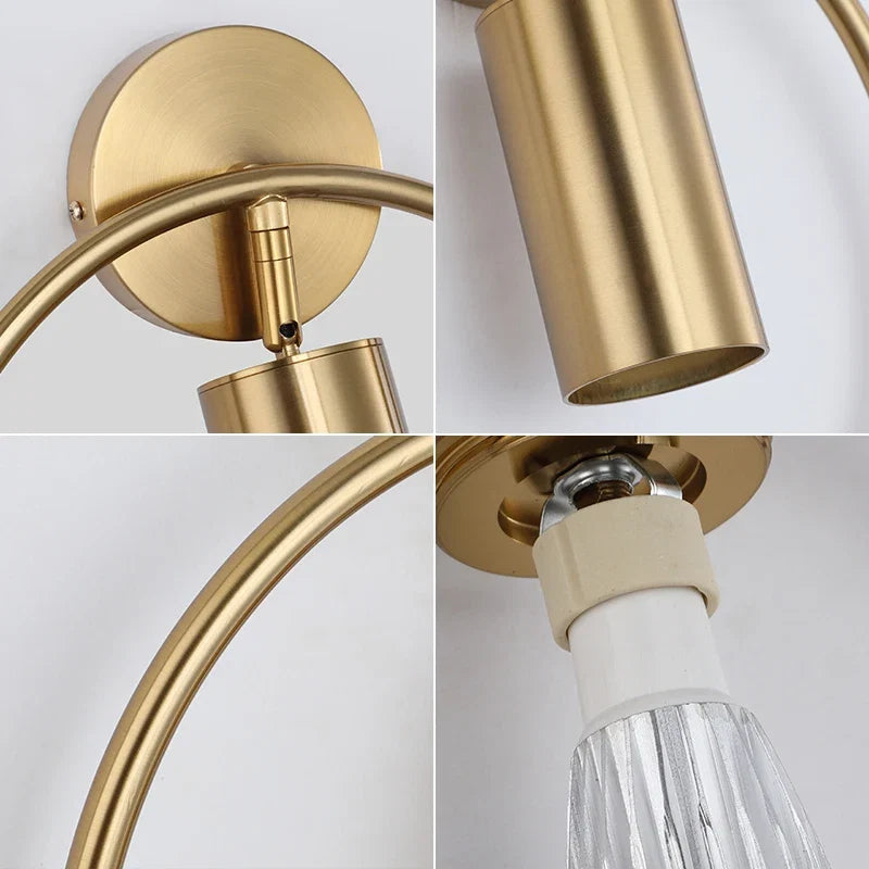 Halo Nordic Gold Minimalist Wall Light