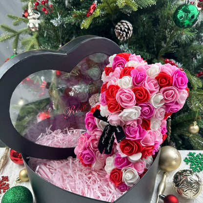 Pink & Red Mix foam rose bear