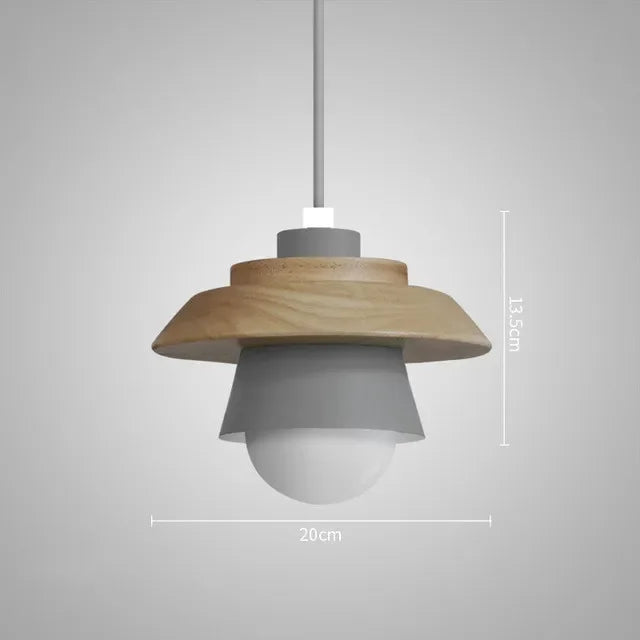 Nordic Wood & Macaron Pendant Light