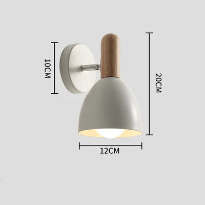 Nordic Adjustable Wooden Bedside Wall Lamp
