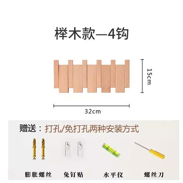 Foldable Piano Key Wooden Wall Hooks