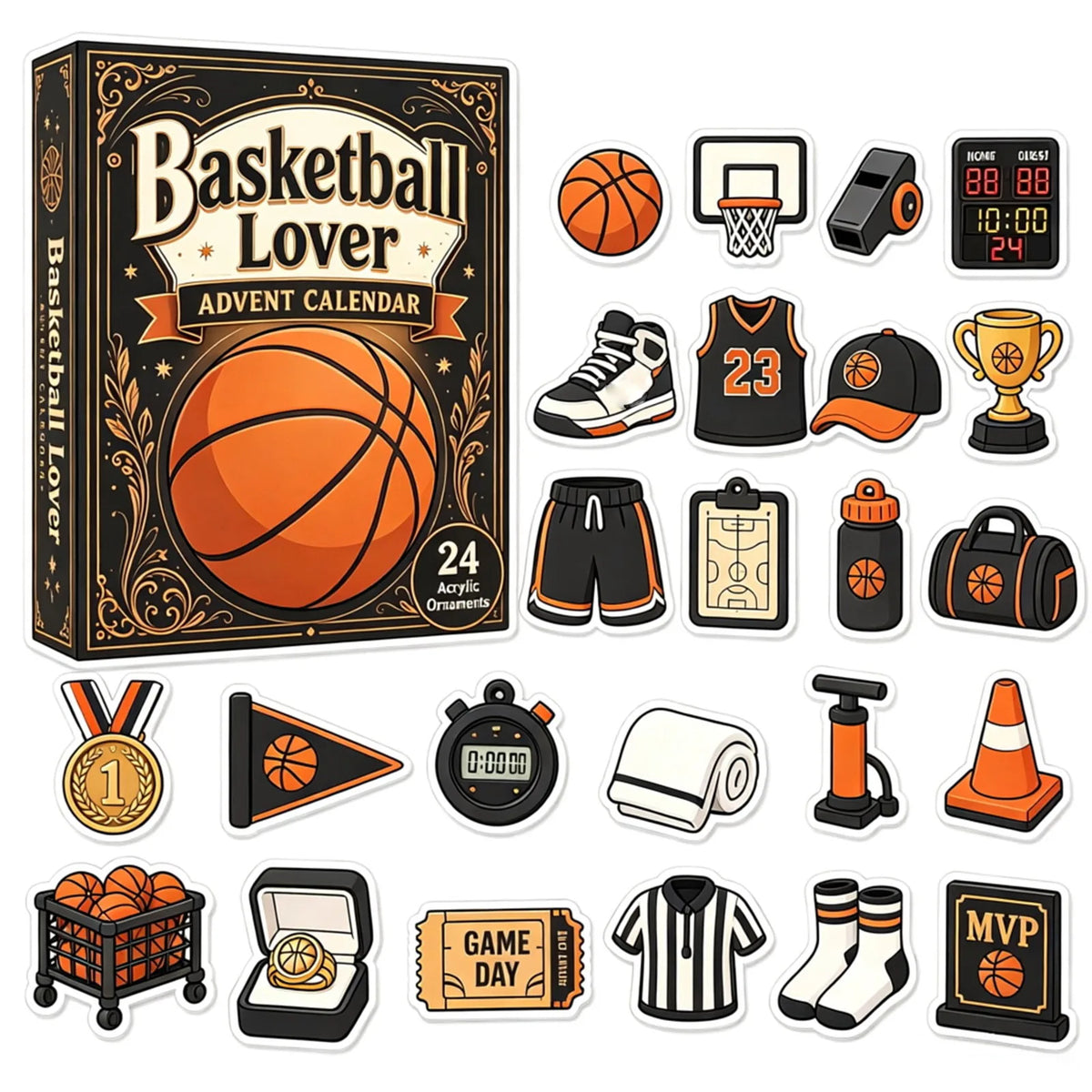 Opening the basketball advent calendar