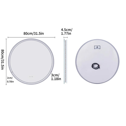 LuvoRound Anti-Fog LED Bathroom Mirror