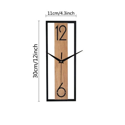 Modern Rectangular Wood Grain Wall Clock