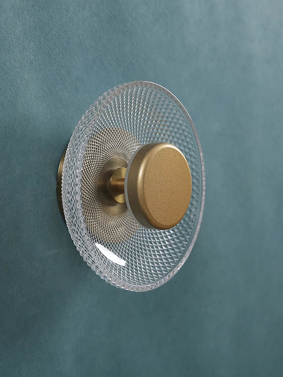 Colored Textured Glass LED Disc Wall Lamp
