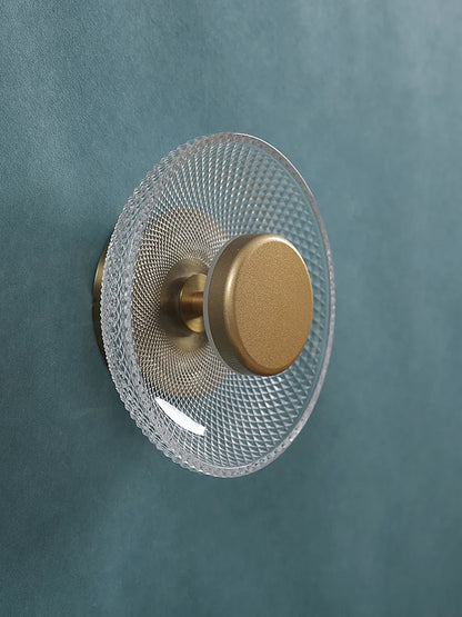 Colored Textured Glass LED Disc Wall Lamp