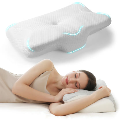 Cooling Contour Memory Foam Pillow - White