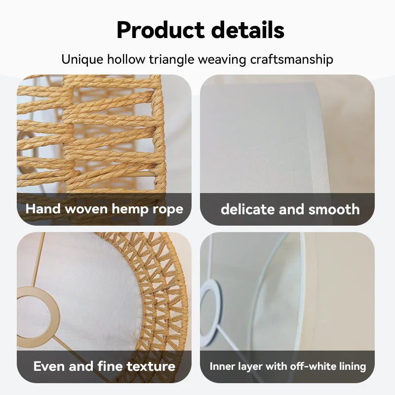 Hand woven rope weave and white inner liner details
