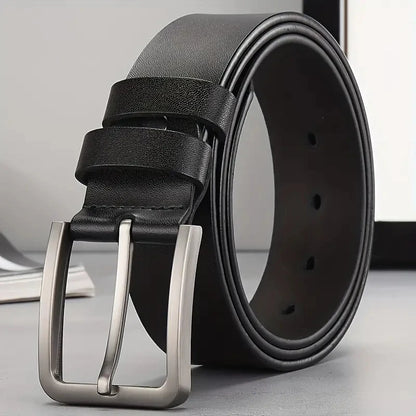 Split leather pin buckle belt
