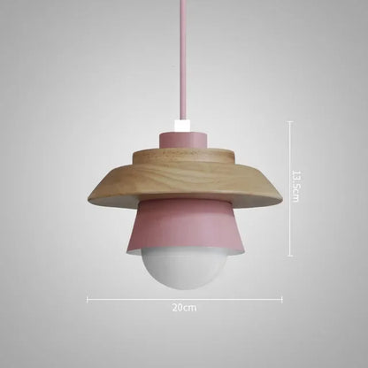 Nordic Wood & Macaron Pendant Light