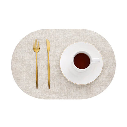 Oval Faux Leather Placemats