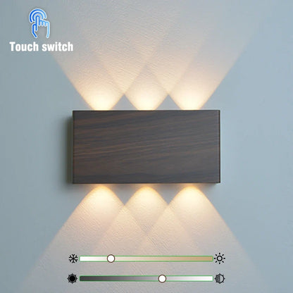 LumiBlock Rechargeable Wood-Grain Wall Lamp