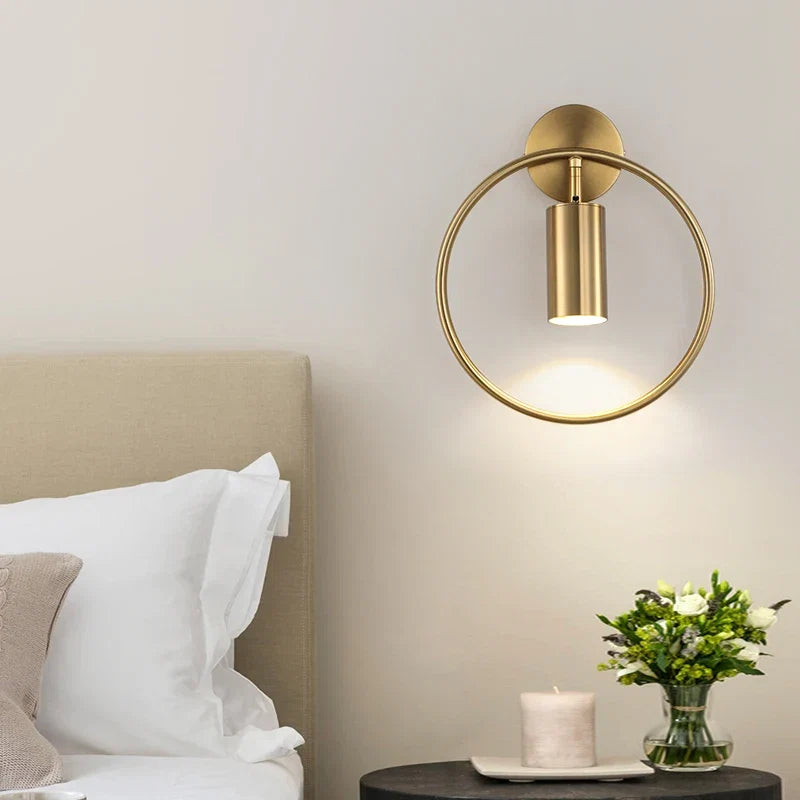Halo Nordic Gold Minimalist Wall Light