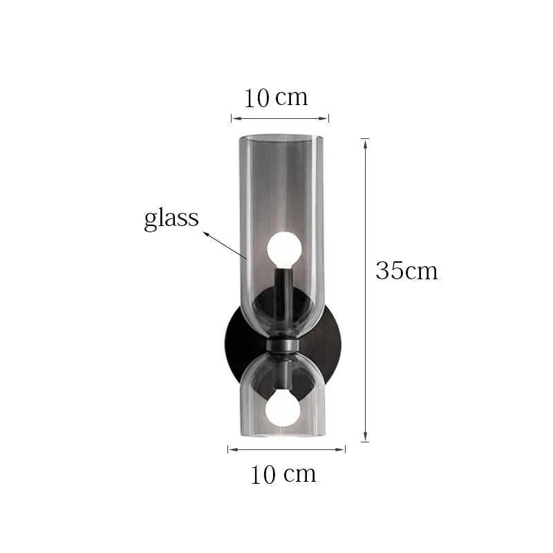 Tinted Glass Tube Wall Lamp