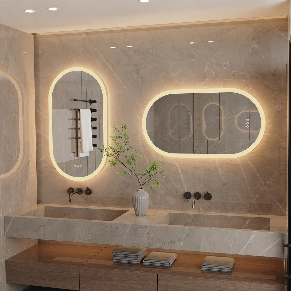LumoOval Backlit LED Bathroom Mirror