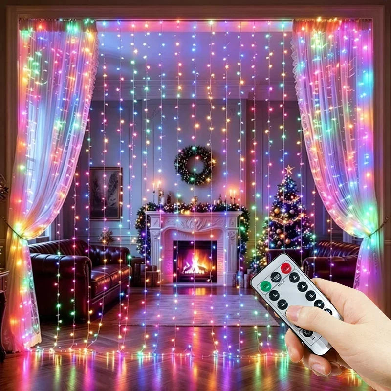 Multicolor curtain fairy lights